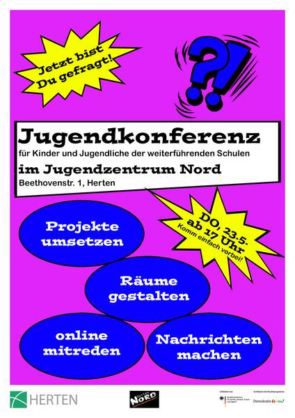 Das Plakat zur Jugendkonferenz im Mai 2024 in Herten.