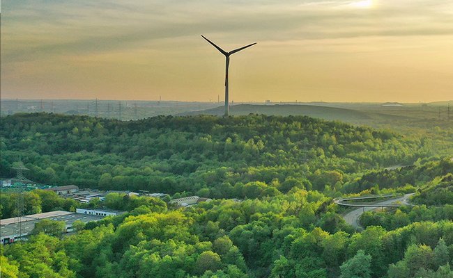 Landschaft Herten mit Windrad
