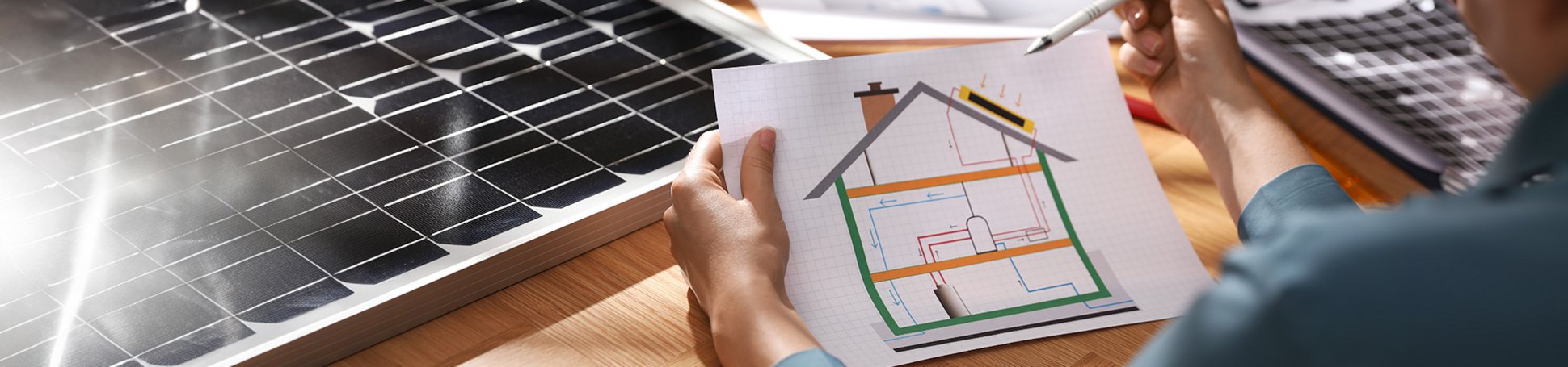 Plan für eine Solaranlage
