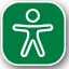 EyeAble Logo EyeAble Logo weißumrandete Person auf grünem Hintergrund