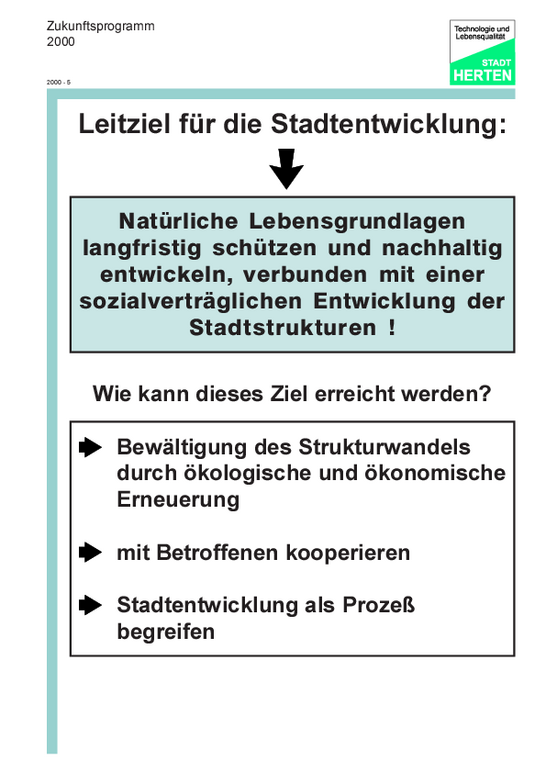 Folie 7: Leitziel für Stadtentwicklung
