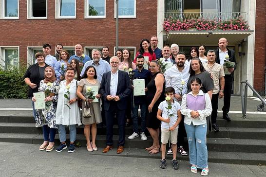 23 Hertener Bürgerinnen und Bürger haben im Juli 2024 offiziell die deutsche Staatsangehörigkeit erhalten (Foto: Stadt Herten_Corina Plötz).