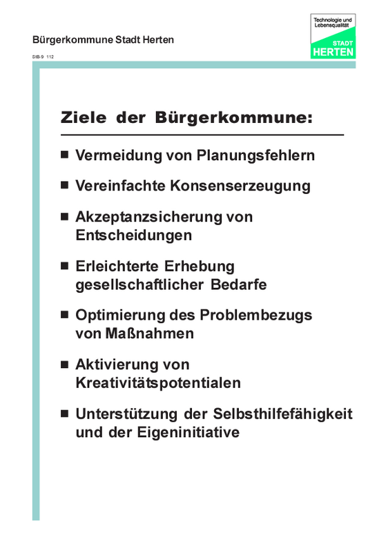 Folie 28: Ziele der Bürgerkommune