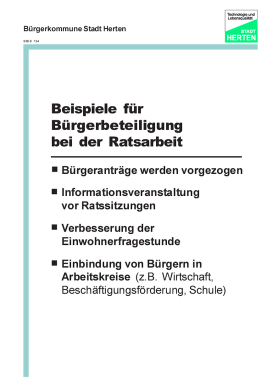 Folie 30: Bürgerbeteiligung bei Ratsarbeit
