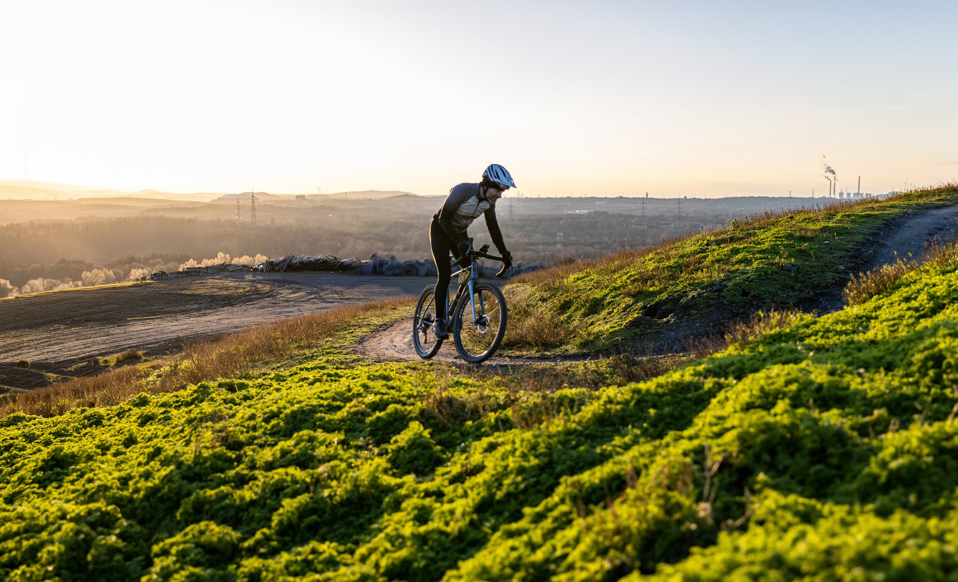 Mountainbikefahrer auf der Halde Hoheward