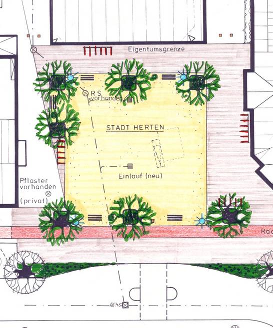 Einkaufszentrum Disteln / Plan Freifläche (06/99)