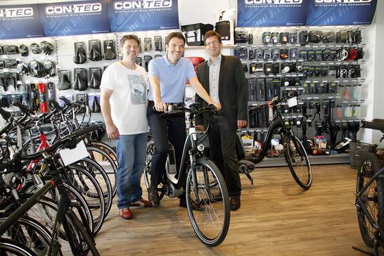 Bürgermeister besucht Fahrradladen "Drahtesel"