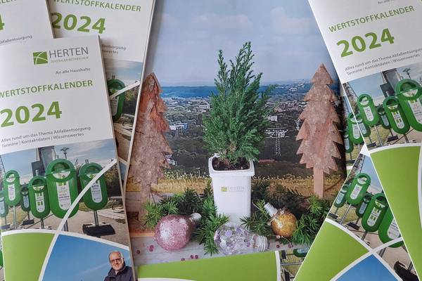 Wird rund um die Weihnachtszeit 2023 ausgeliefert, gilt aber das ganze Jahr 2024: der Wertstoffkalender (Foto: Stadt Herten).