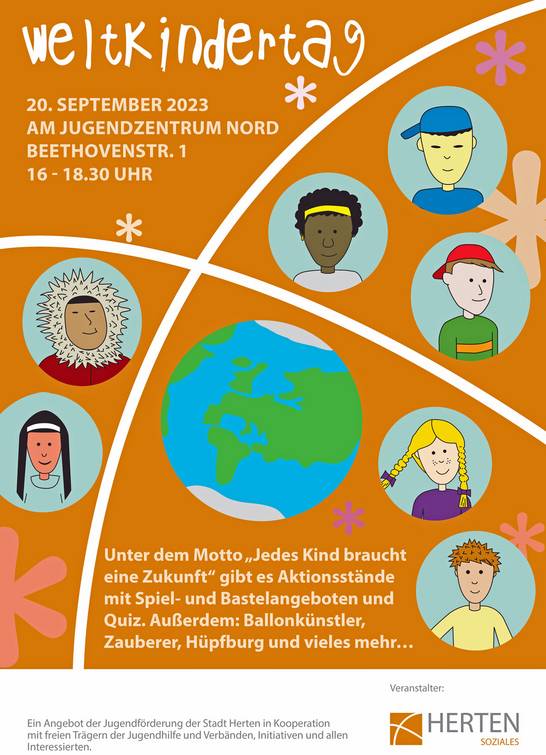 Unter dem Motto „Jedes Kind braucht eine Zukunft“ bietet die Jugendförderung der Stadt Herten zum Weltkindertag am Mittwoch, 20. September 2023, eine Rallye im Backumer Tal an.
