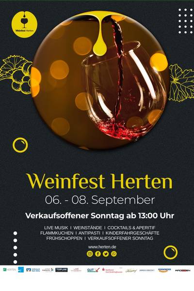 Plakat des Weinfests in Herten 