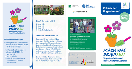 Vorgarten-Wettbewerb Hassel.Westerholt.Bertlich - Flyer