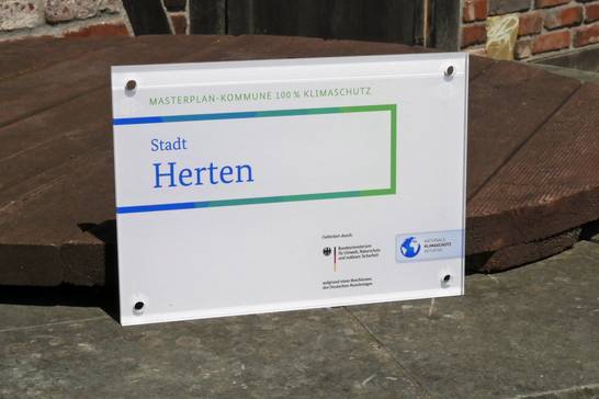 Eine Plakette für die Stadt Herten.
