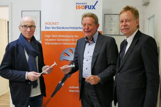 Bürgermeister Fred Toplak, Firmengründer und Geschäftsführer Bernd Gräwe und Stadtbaurat Volker Lindner beim Unternehmensbesuch.