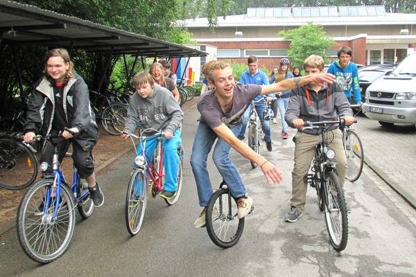 Der 21-jährigen Joseph Blaise aus Lille legte während des Stadtradelns 562 Kilometer auf dem Einrad zurück. (Foto:privat)