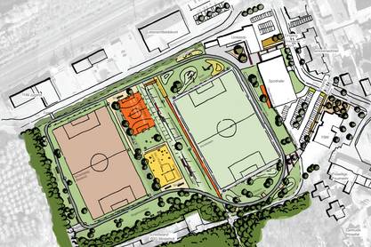 Grafik zur Planung des neuen Sportplatzes