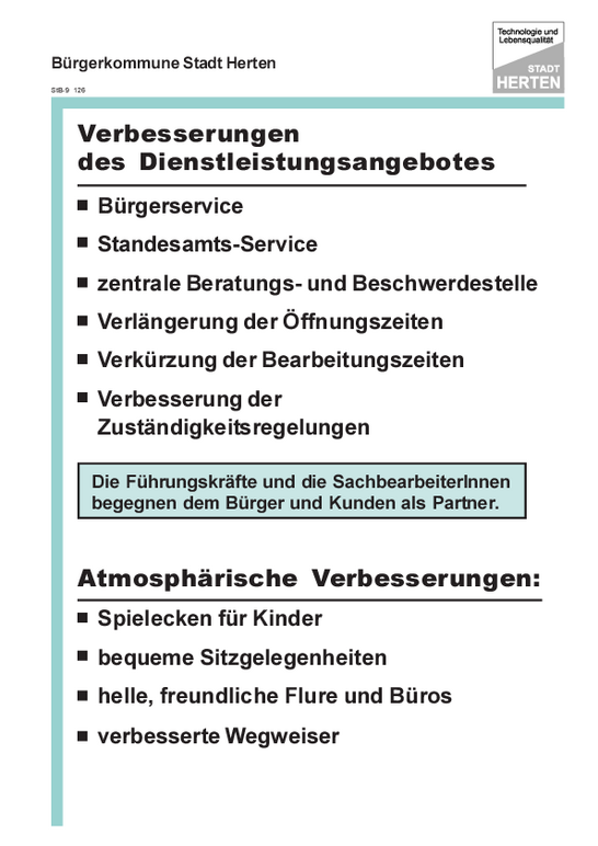 Folie 4: Verbesserungen Dienstleistungsangebot