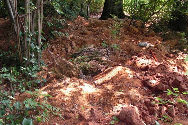 Am Friedhof an der Nimrodstraße haben Unbekannte organische Abfälle abgeladen.